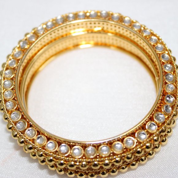 Jewelry - Gola Bangle Set Kundan Jewellery Bangles Gold Jewellery Bangles